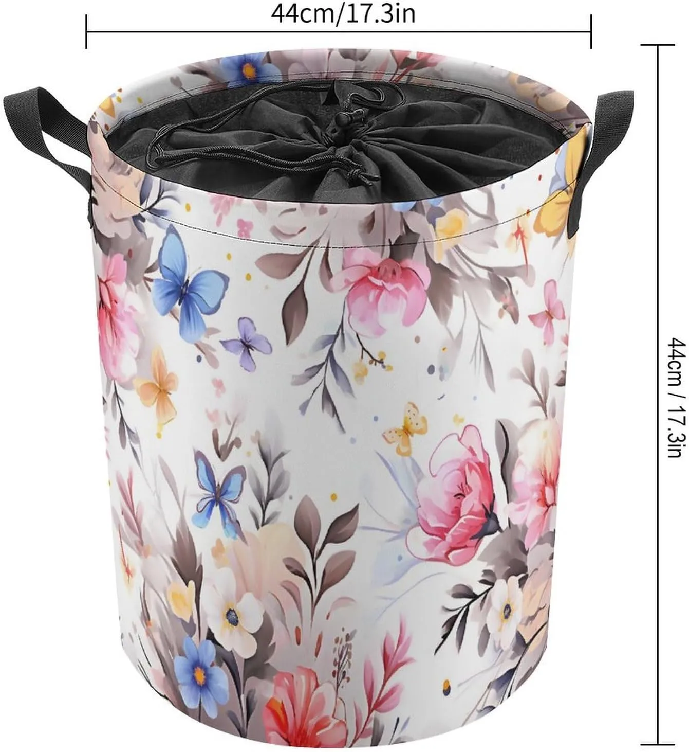 Laundry Hampers, Large Drawstring Laundry Bag, Removable Laundry Bags, Collapsible Storage Bin with Handles for Home Organization, Kids Room, Nursery Leaf