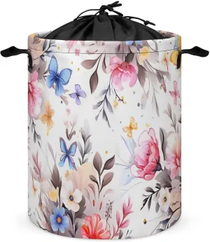 Laundry Hampers, Large Drawstring Laundry Bag, Removable Laundry Bags, Collapsible Storage Bin with Handles for Home Organization, Kids Room, Nursery Leaf