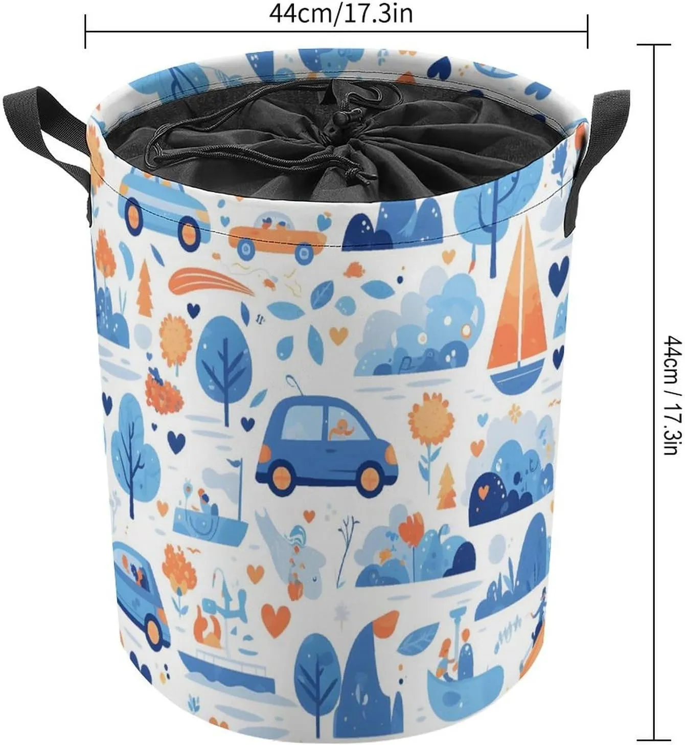Laundry Hampers, Large Drawstring Laundry Bag, Removable Laundry Bags, Collapsible Storage Bin with Handles for Home Organization, Kids Room, Nursery Motor Vehicle