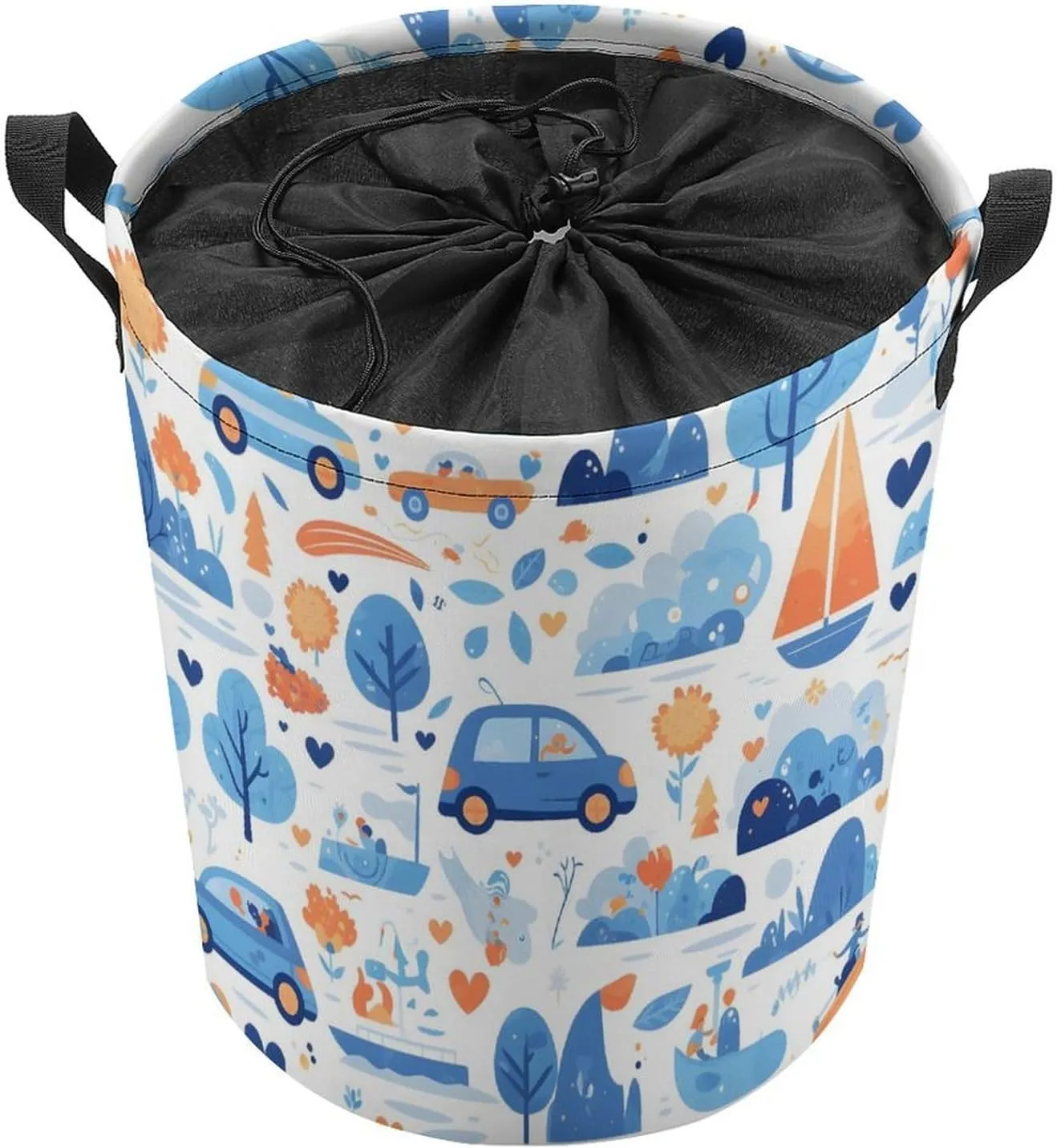 Laundry Hampers, Large Drawstring Laundry Bag, Removable Laundry Bags, Collapsible Storage Bin with Handles for Home Organization, Kids Room, Nursery Motor Vehicle