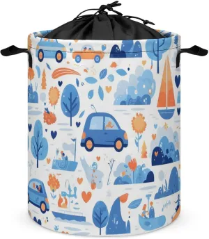 Laundry Hampers, Large Drawstring Laundry Bag, Removable Laundry Bags, Collapsible Storage Bin with Handles for Home Organization, Kids Room, Nursery Motor Vehicle