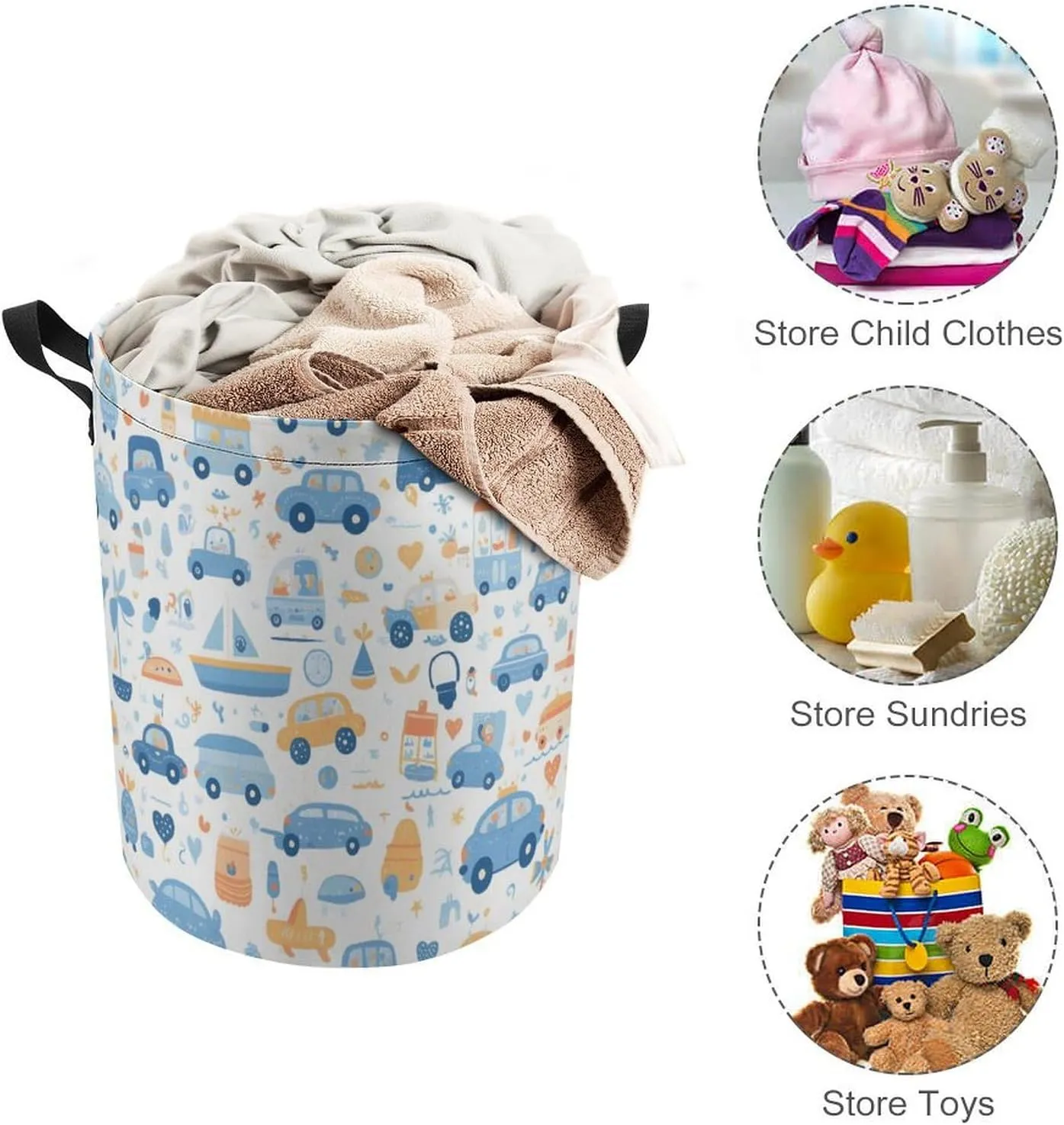 Laundry Hampers, Large Drawstring Laundry Bag, Removable Laundry Bags, Collapsible Storage Bin with Handles for Home Organization, Kids Room, Nursery Organism