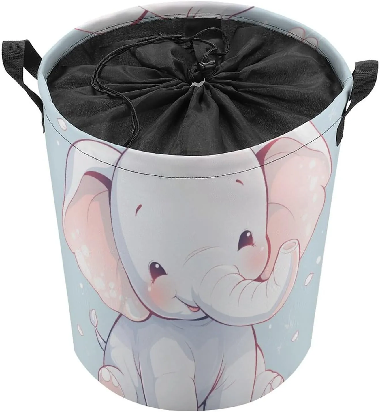 Laundry Hampers, Large Drawstring Laundry Bag, Removable Laundry Bags, Collapsible Storage Bin with Handles for Home Organization, Kids Room, Nursery Pink