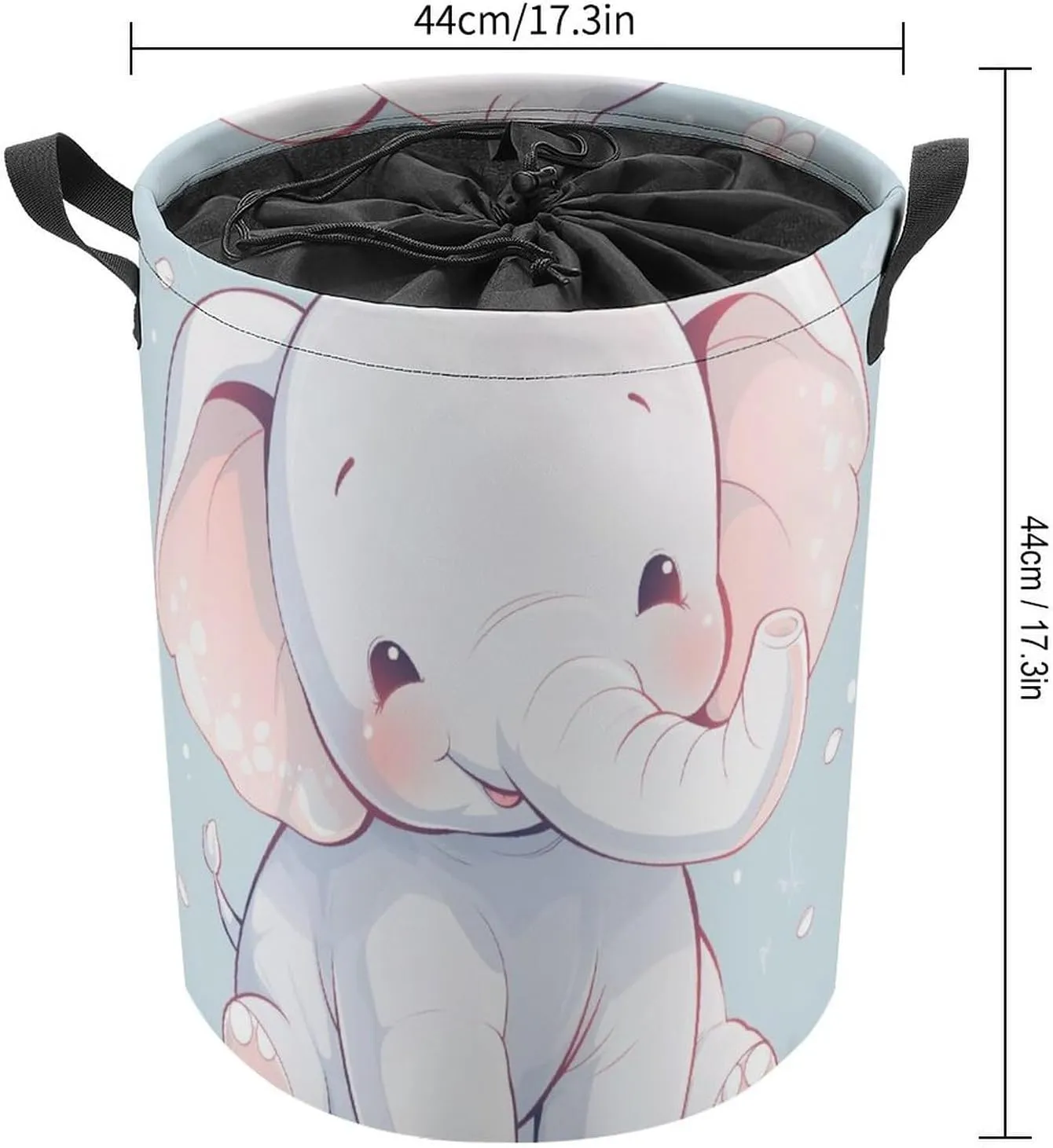 Laundry Hampers, Large Drawstring Laundry Bag, Removable Laundry Bags, Collapsible Storage Bin with Handles for Home Organization, Kids Room, Nursery Pink