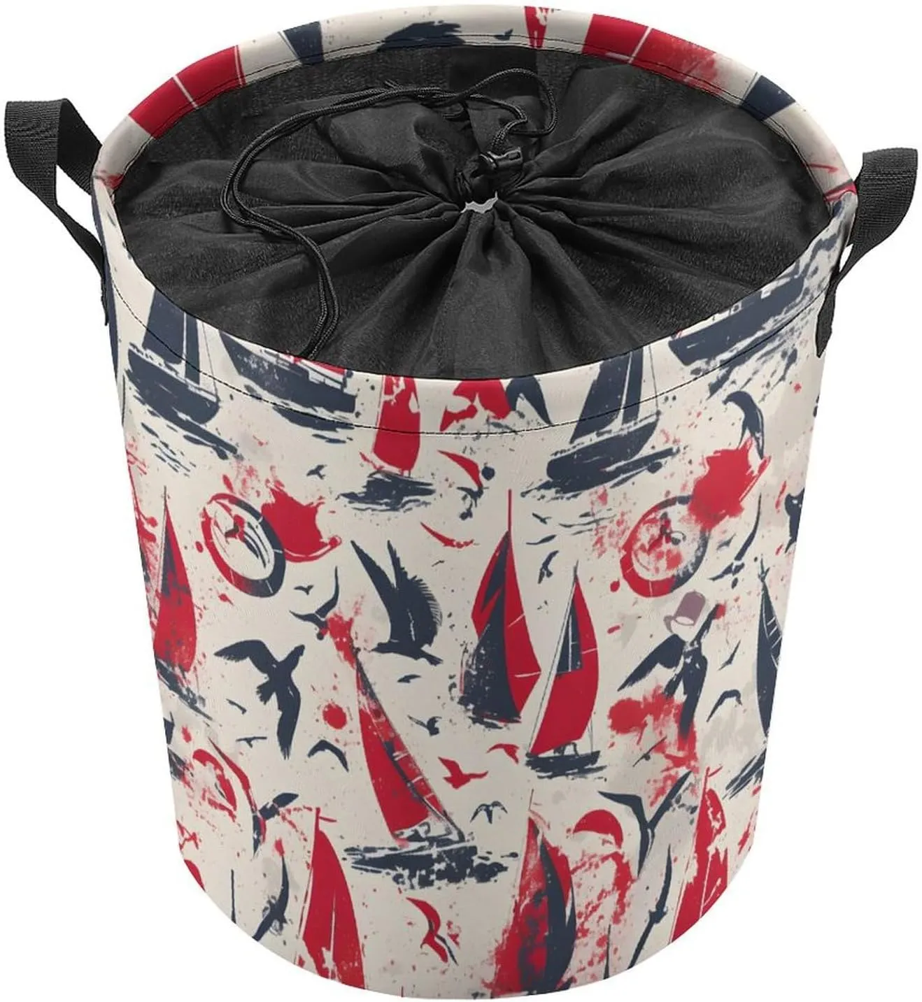 Laundry Hampers, Large Drawstring Laundry Bag, Removable Laundry Bags, Collapsible Storage Bin with Handles for Home Organization, Kids Room, Nursery Vertebrate