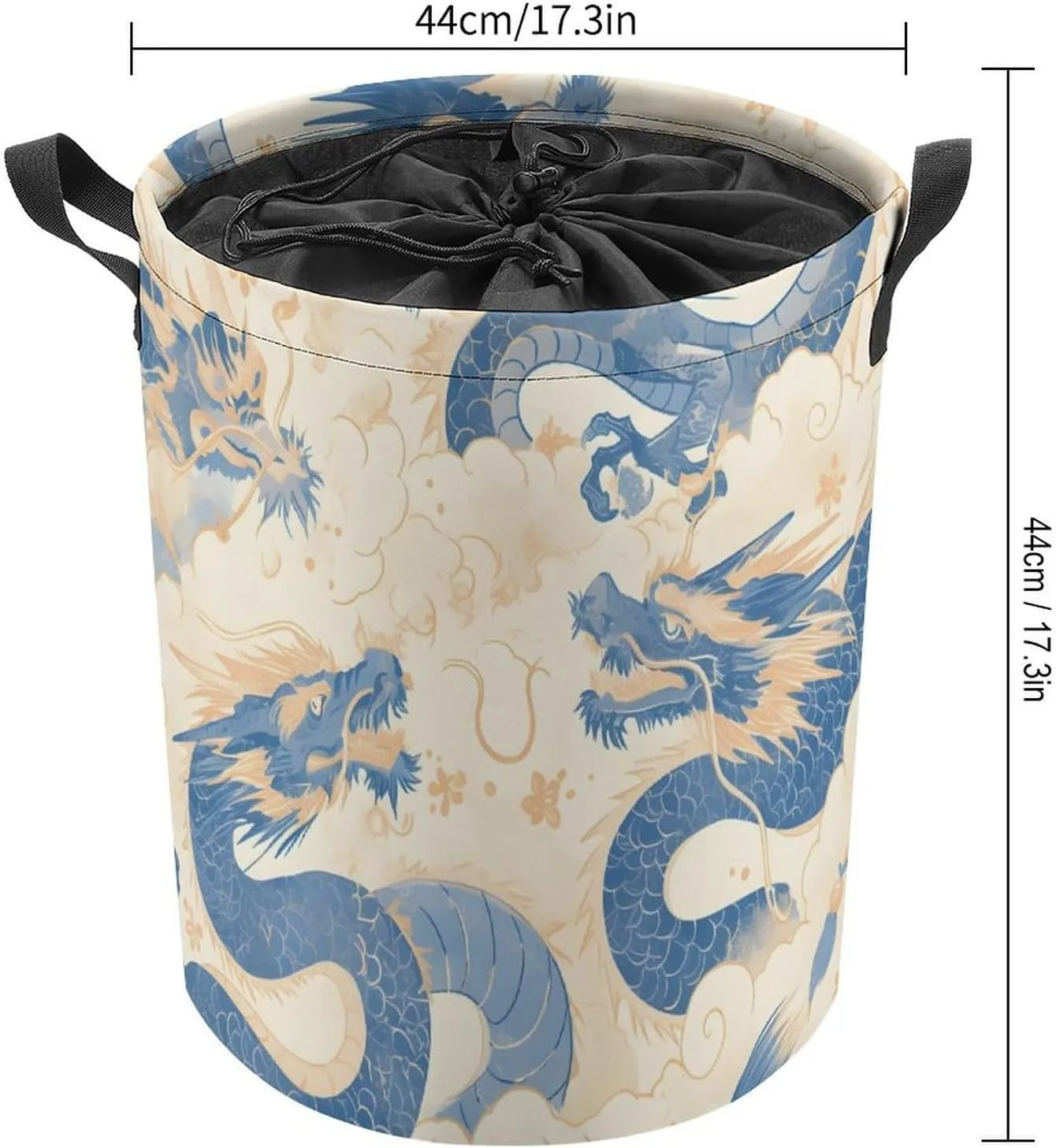 Laundry Hampers, Large Drawstring Laundry Bag, Removable Laundry Bags, Collapsible Storage Bin with Handles for Home Organization, Kids Room, Nursery Vertebrate