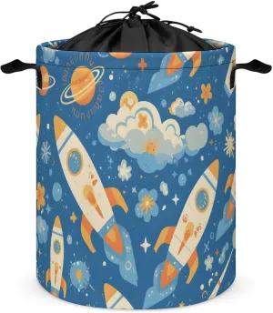 Laundry Hampers, Large Drawstring Laundry Bag, Removable Laundry Bags, Collapsible Storage Bin with Handles for Home Organization, Kids Room, Nursery Vertebrate