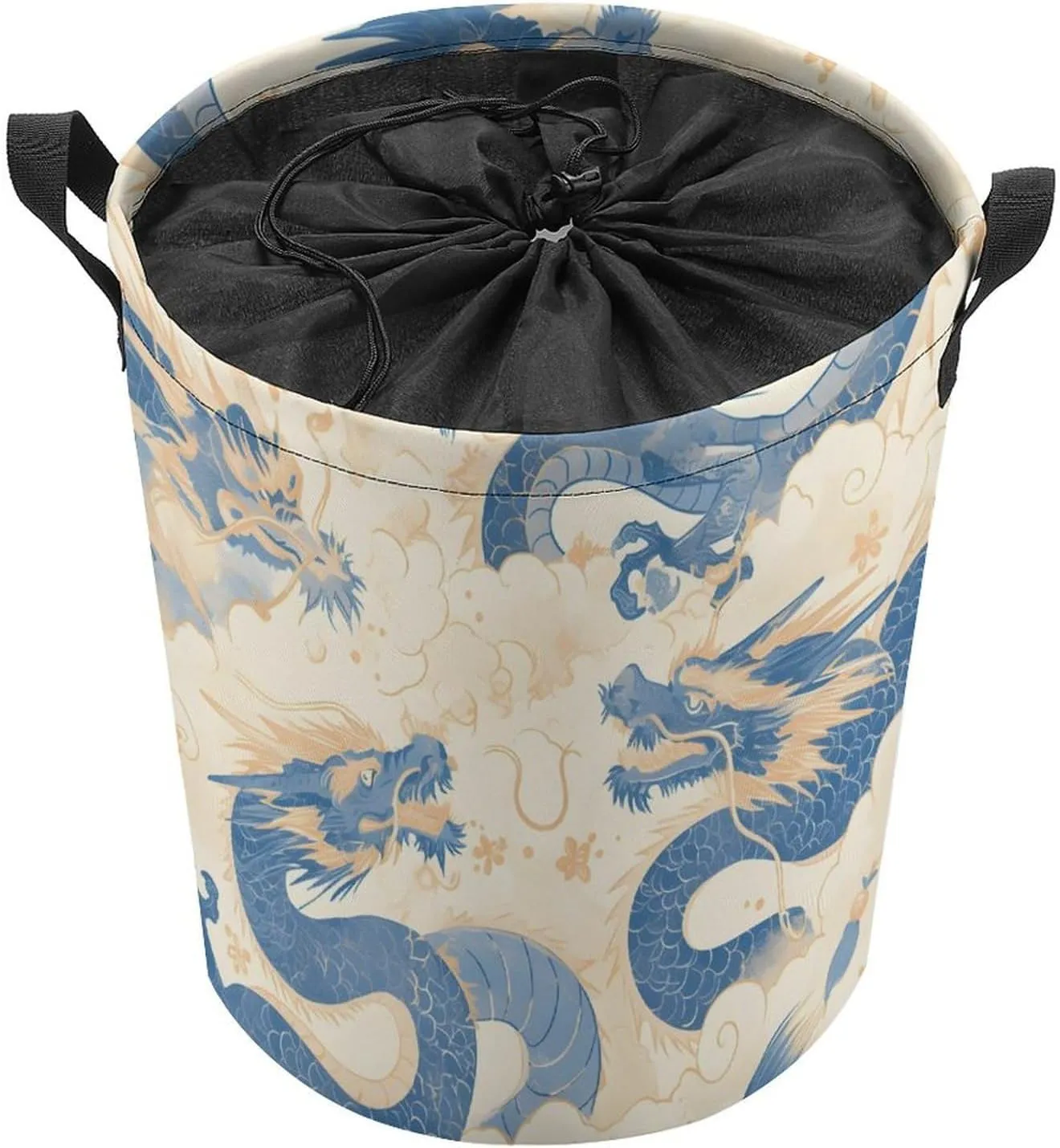 Laundry Hampers, Large Drawstring Laundry Bag, Removable Laundry Bags, Collapsible Storage Bin with Handles for Home Organization, Kids Room, Nursery Vertebrate