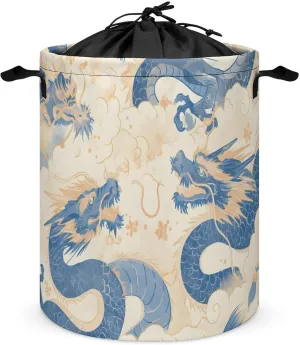 Laundry Hampers, Large Drawstring Laundry Bag, Removable Laundry Bags, Collapsible Storage Bin with Handles for Home Organization, Kids Room, Nursery Vertebrate