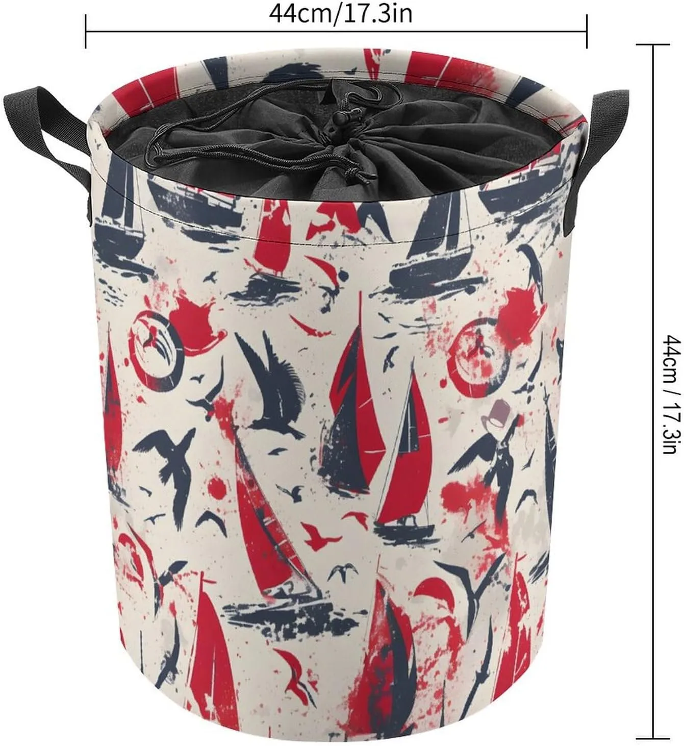Laundry Hampers, Large Drawstring Laundry Bag, Removable Laundry Bags, Collapsible Storage Bin with Handles for Home Organization, Kids Room, Nursery Vertebrate