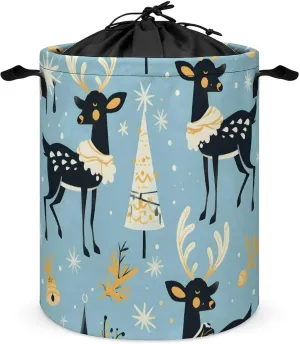 Laundry Hampers, Large Drawstring Laundry Bag, Removable Laundry Bags, Collapsible Storage Bin with Handles for Home Organization, Kids Room, Nursery Vertebrate