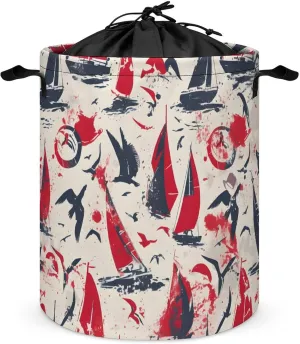 Laundry Hampers, Large Drawstring Laundry Bag, Removable Laundry Bags, Collapsible Storage Bin with Handles for Home Organization, Kids Room, Nursery Vertebrate
