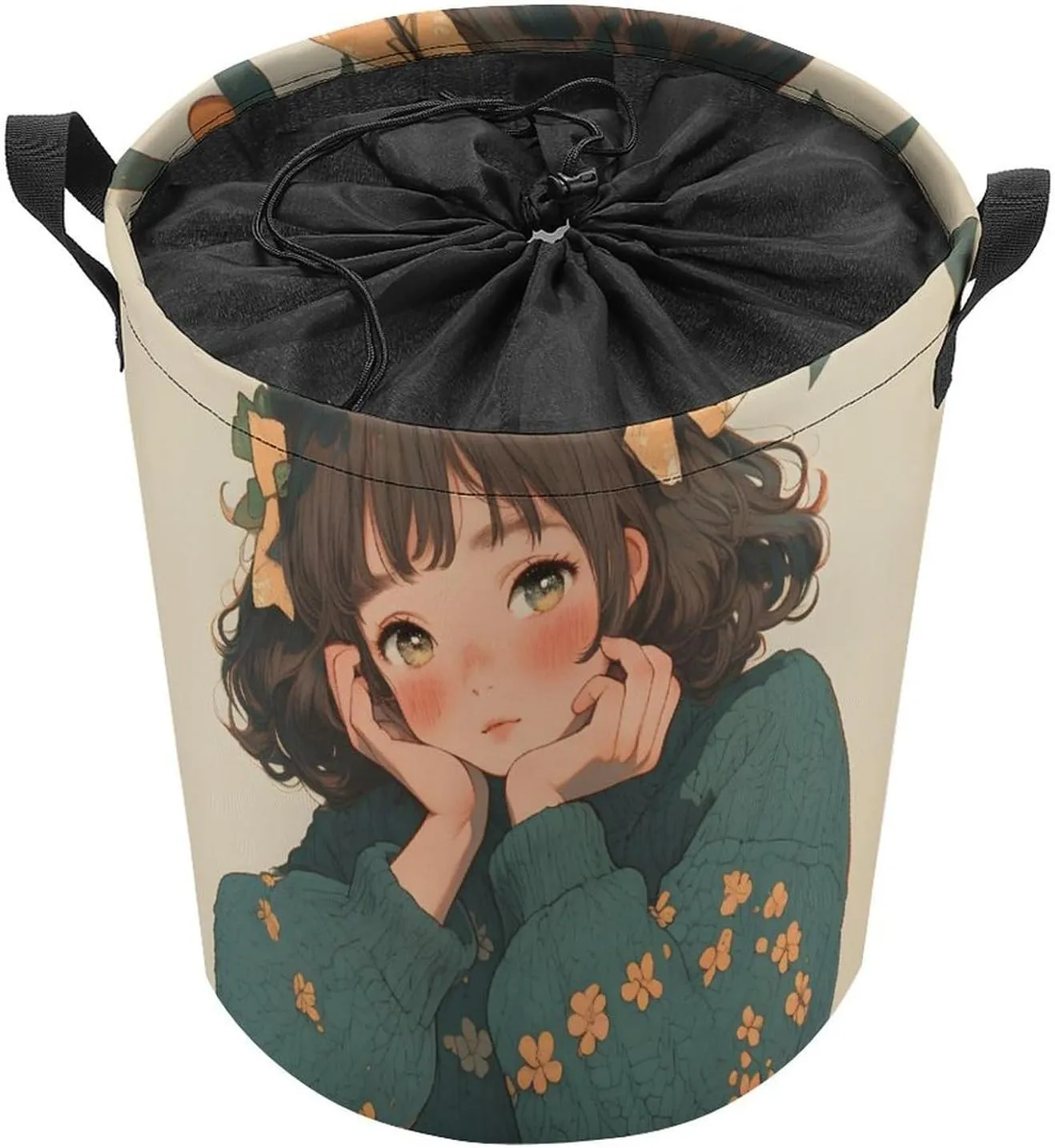 Laundry Hampers, Large Drawstring Laundry Bag, Removable Laundry Bags, Collapsible Storage Bin with Handles for Home Organization, Kids Room, Nursery Vertebrate