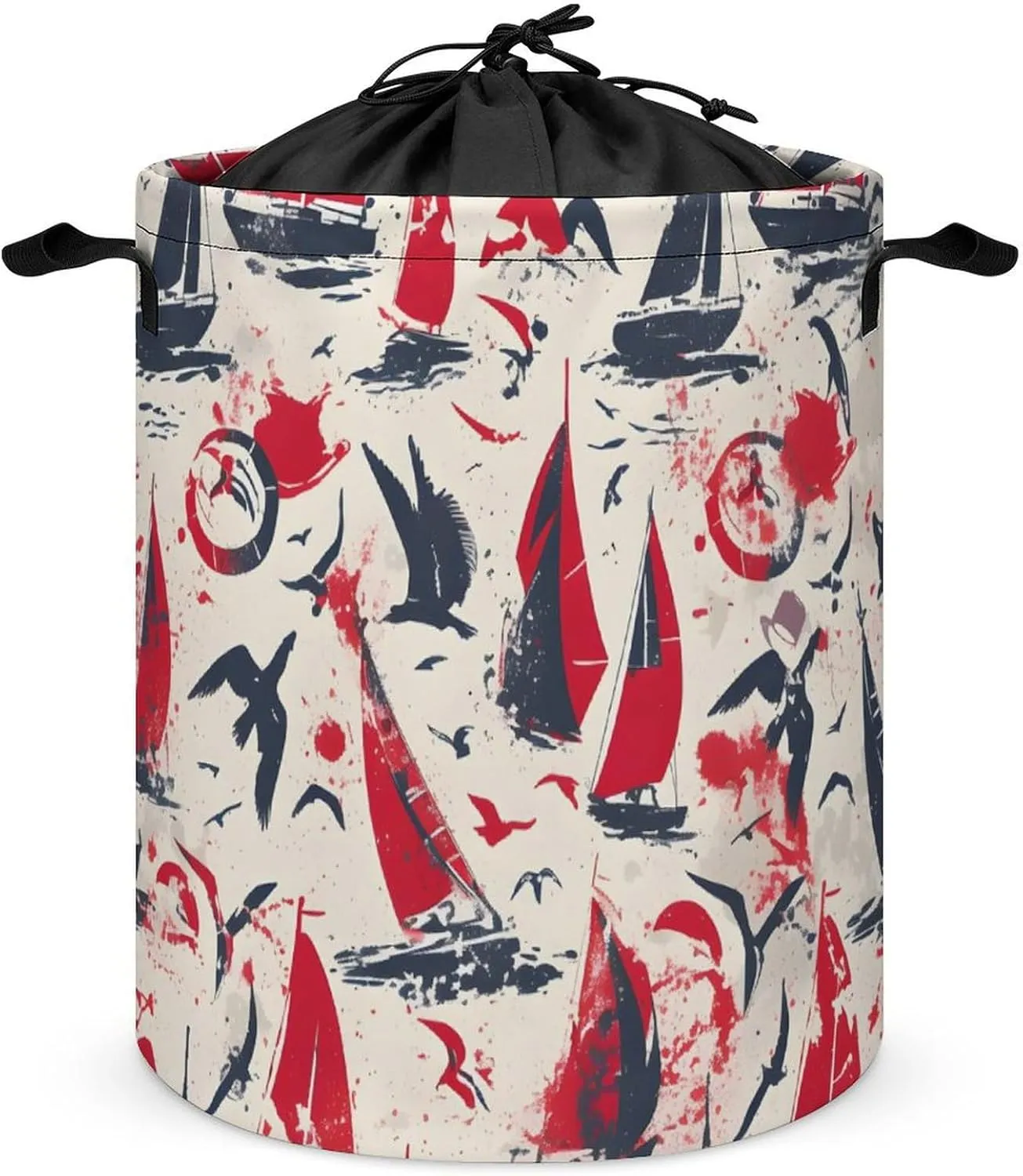 Laundry Hampers, Large Drawstring Laundry Bag, Removable Laundry Bags, Collapsible Storage Bin with Handles for Home Organization, Kids Room, Nursery Vertebrate