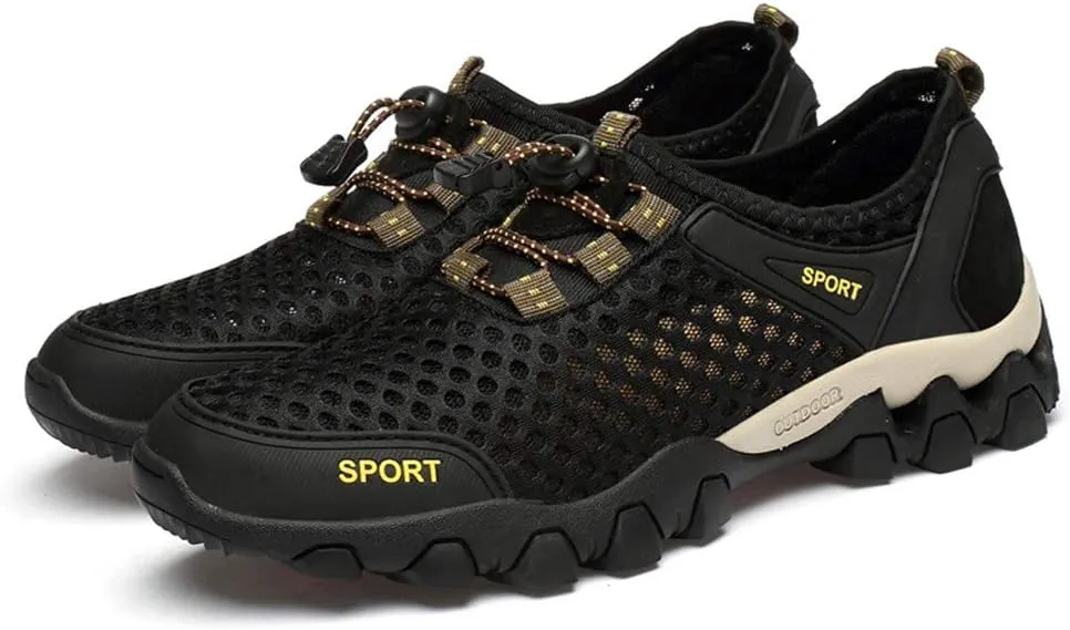 LEADER SHOW Men's Quick Dry Hiking Shoes Barefoot Mesh Lightweight Outdoor Training Water Walking Shoes