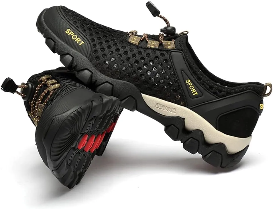 LEADER SHOW Men's Quick Dry Hiking Shoes Barefoot Mesh Lightweight Outdoor Training Water Walking Shoes