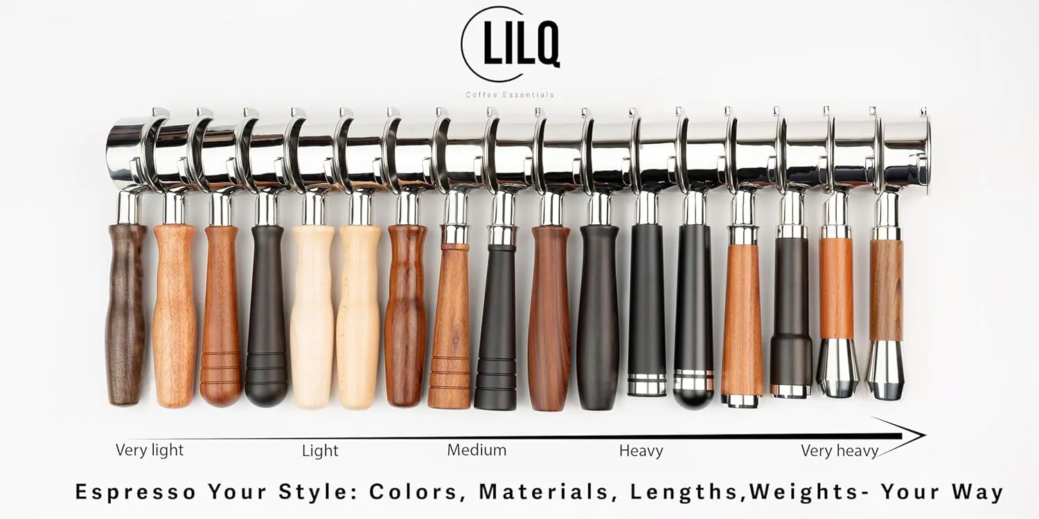 LILQ 54mm Bottomless Naked 3 Ears Portafilter | Compatible with Breville Machines | Stable Handle (Aluminum Flat, 54mm Breville)