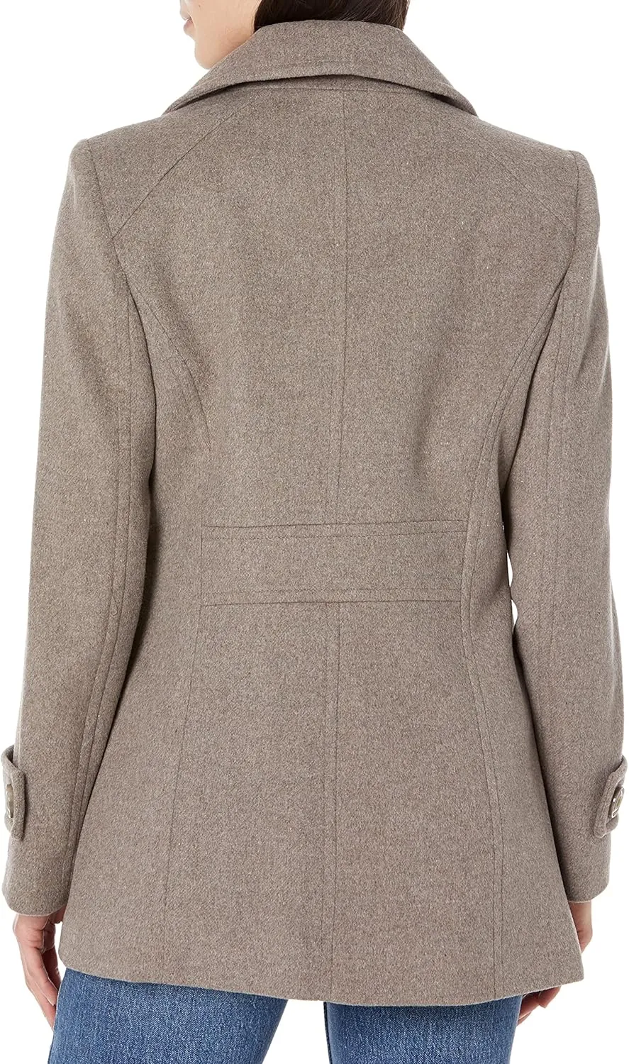 LONDON FOG Women's Single-Breasted Wool Blend Coat with Scarf