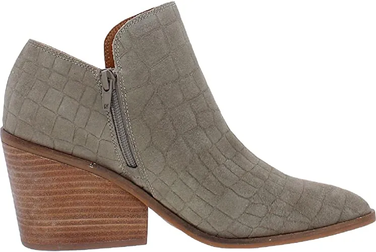 Lucky Brand Womens Saucie Leather Pointed Toe Ankle Boots Gray 11 Medium (B,M)