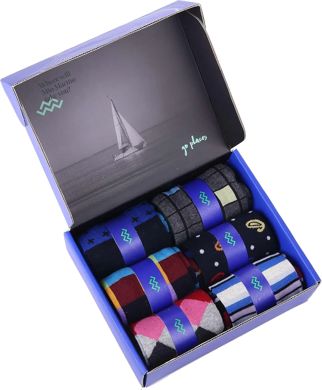 Marino Mens Dress Socks - Fun Colorful Socks for Men - Cotton Funky Socks - 6 Pack