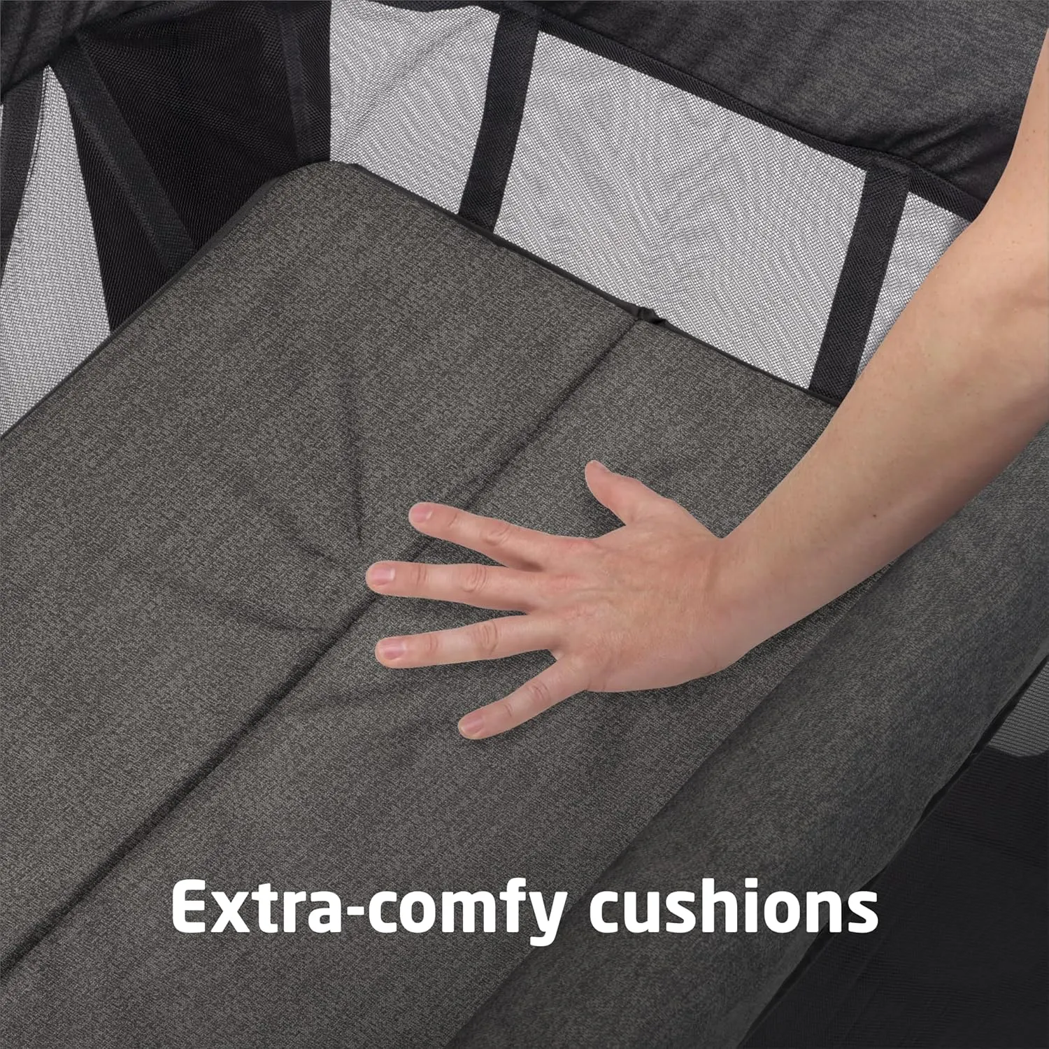Maxi-Cosi Swift Baby Playpen with Mat, Baby Play Yards, Pack and Play with Bassinet - Portable Playpen for Babies and Toddlers, Classic Graphite