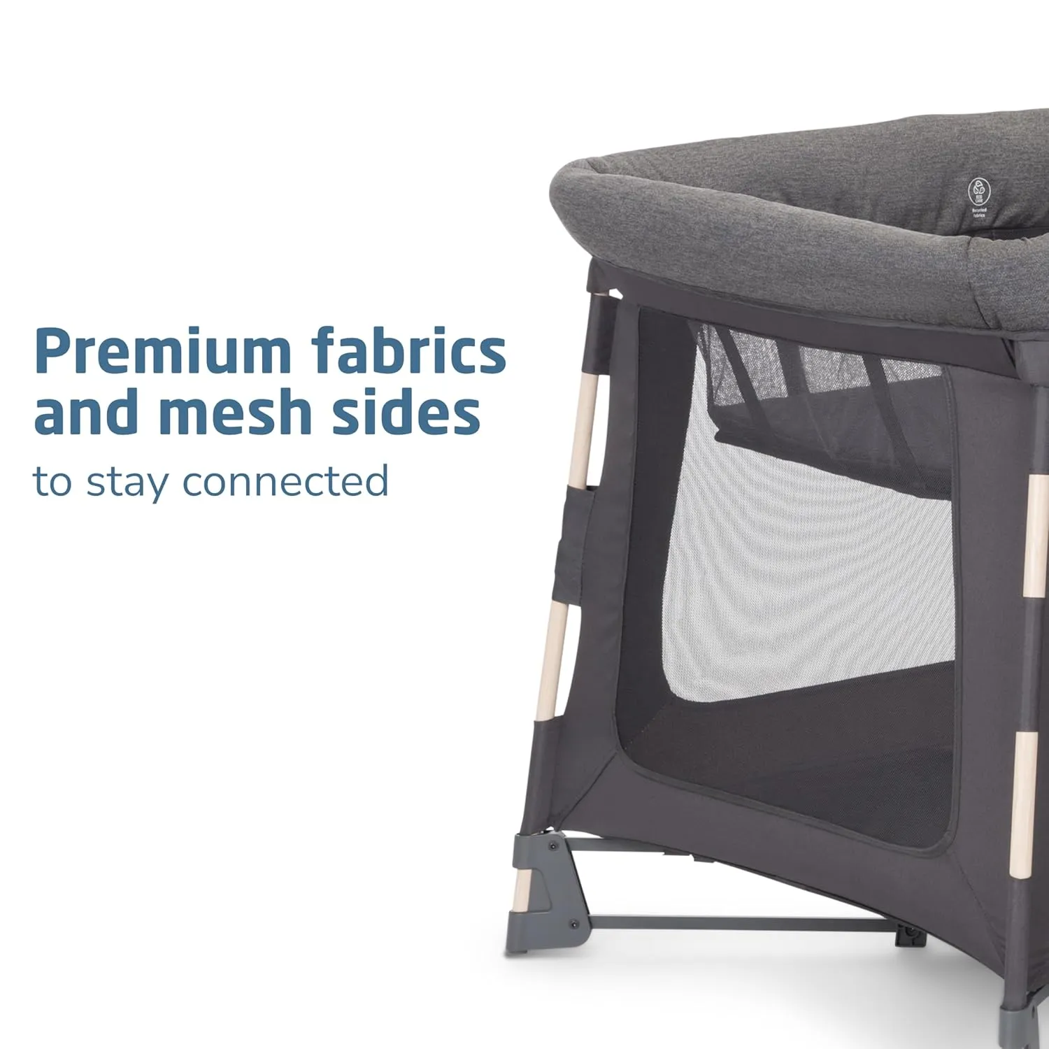Maxi-Cosi Swift Baby Playpen with Mat, Baby Play Yards, Pack and Play with Bassinet - Portable Playpen for Babies and Toddlers, Classic Graphite