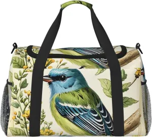 Melodious Songbird Print Travel Duffel Bag for Men & Women, Foldable Travel Bags and Spacious Weekender Tote Bag for Storage Toiletry Luggage Personal Item