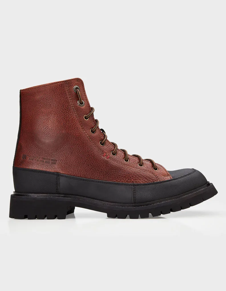 Men's Leather Moto Boots with Shock Absorption and Impact Protection