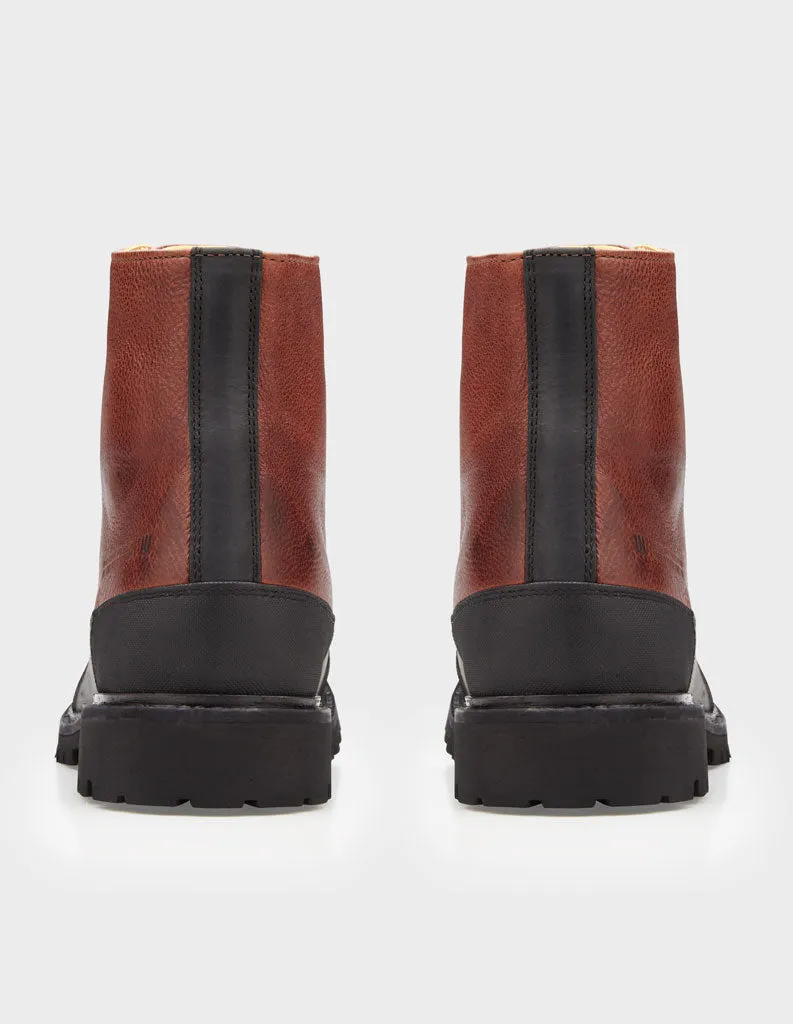 Men's Leather Moto Boots with Shock Absorption and Impact Protection