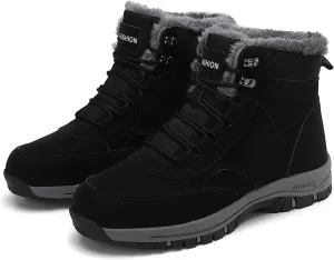 Men's Winter Snow Boots,Soft Insole Warm Fur Lining Comfortable Ankle Boots,Durable Outsole Wear-Resistant Waterproof Insulated Outdoor Anti-Slip Booties