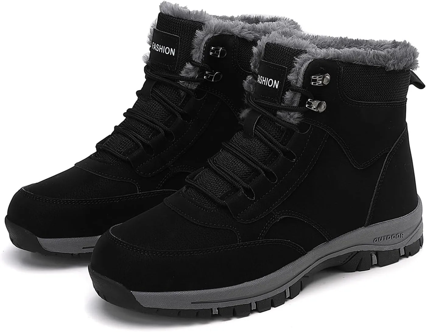 Men's Winter Snow Boots,Soft Insole Warm Fur Lining Comfortable Ankle Boots,Durable Outsole Wear-Resistant Waterproof Insulated Outdoor Anti-Slip Booties
