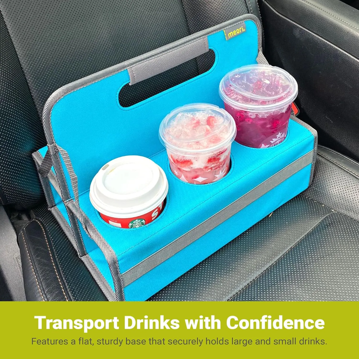 meori Reusable Drink Carrier, Take Out Cup Carrier, Collapsible, Coffee Carrier with Handle, Portable Drink Caddy