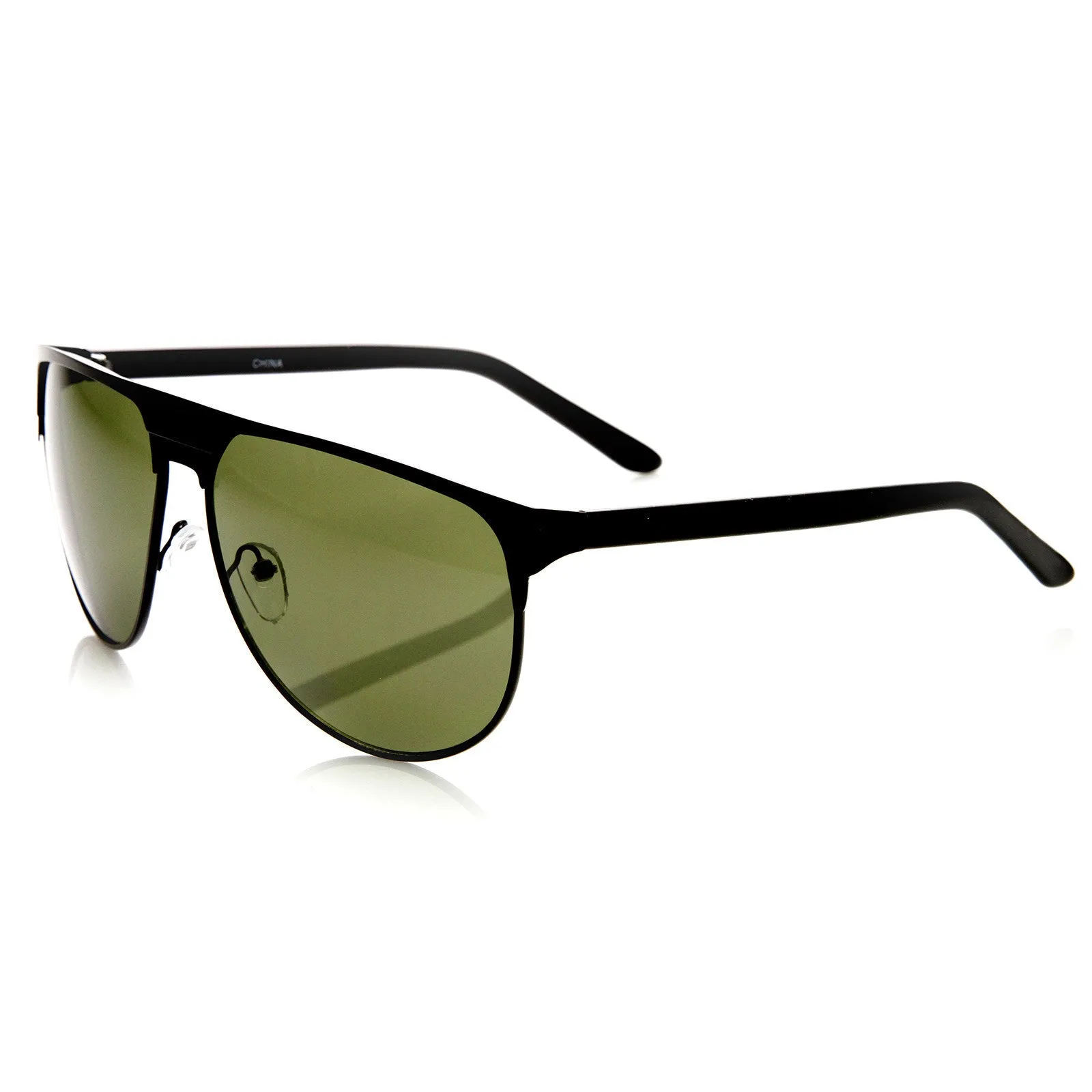 Modern Euro Full Metal Flat Top Aviator Sunglasses 8827