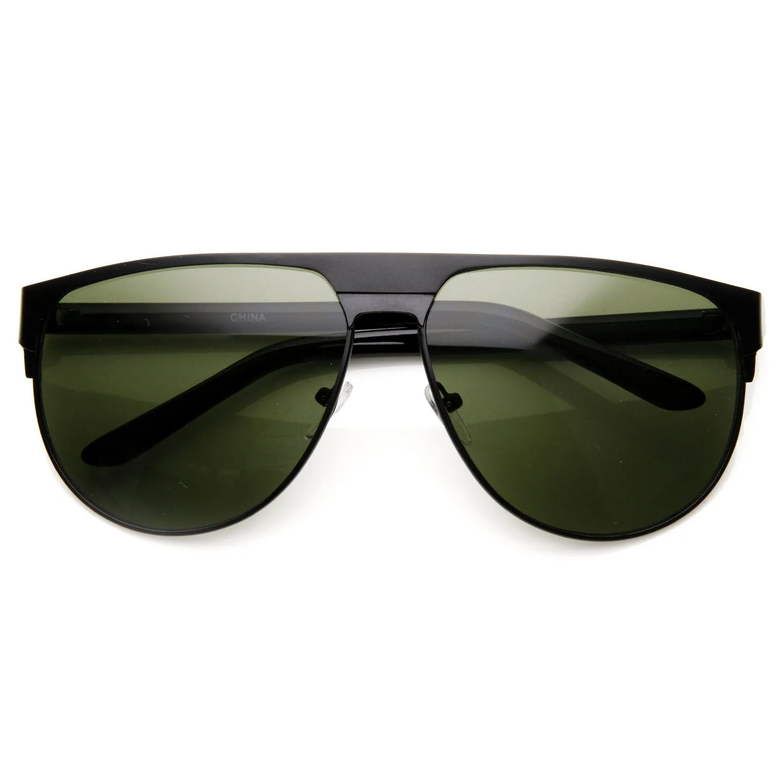 Modern Euro Full Metal Flat Top Aviator Sunglasses 8827