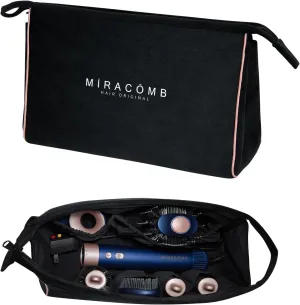 Multi-Purpose Velvet Storage Bag - Spacious Hair Tool Organizer & Travel Case, Compatible with Hypersonic BLDC X-Styler, Dyson Airwrap & Shark FlexStyle - Dual Use, Sleek Black Design for All