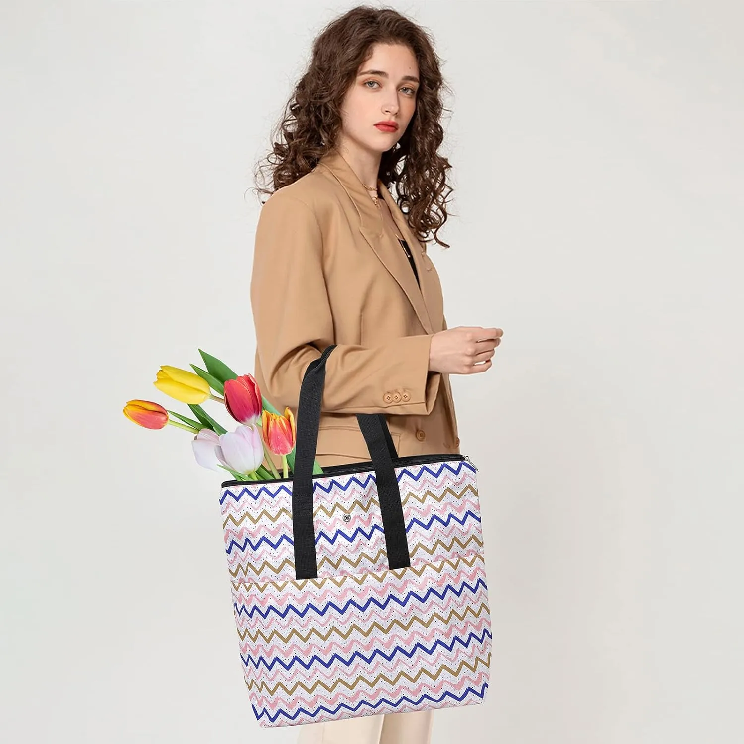 mygreen Foldable Work Tote Bags For Women Large Tote Travel Bag, Nurse Bag, Teacher Bag, Mom Bag