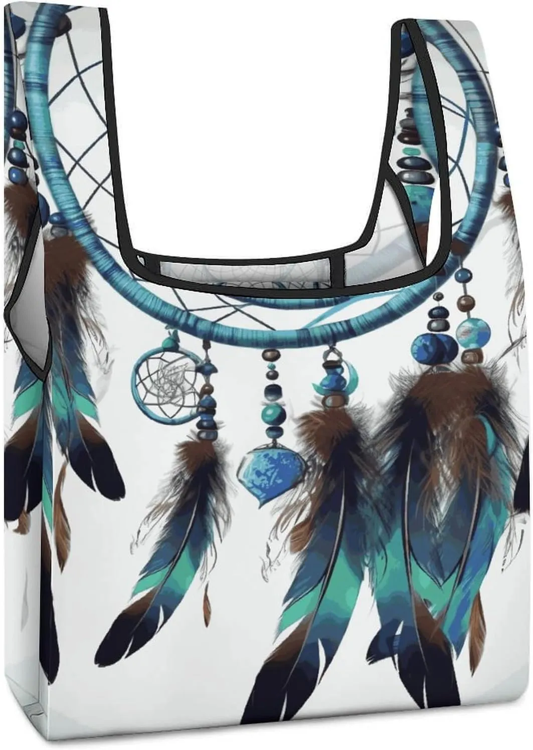 Native American Dream Catcher Tote Bag Reusable Shopping Handbag Washable Foldable Grocery Tote for Picnic Shopping