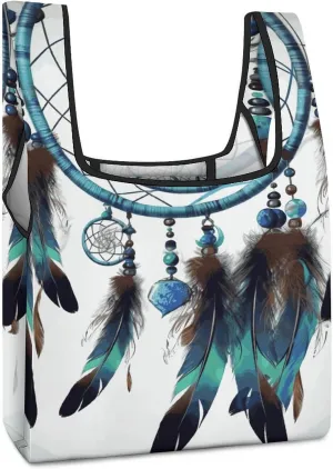 Native American Dream Catcher Tote Bag Reusable Shopping Handbag Washable Foldable Grocery Tote for Picnic Shopping