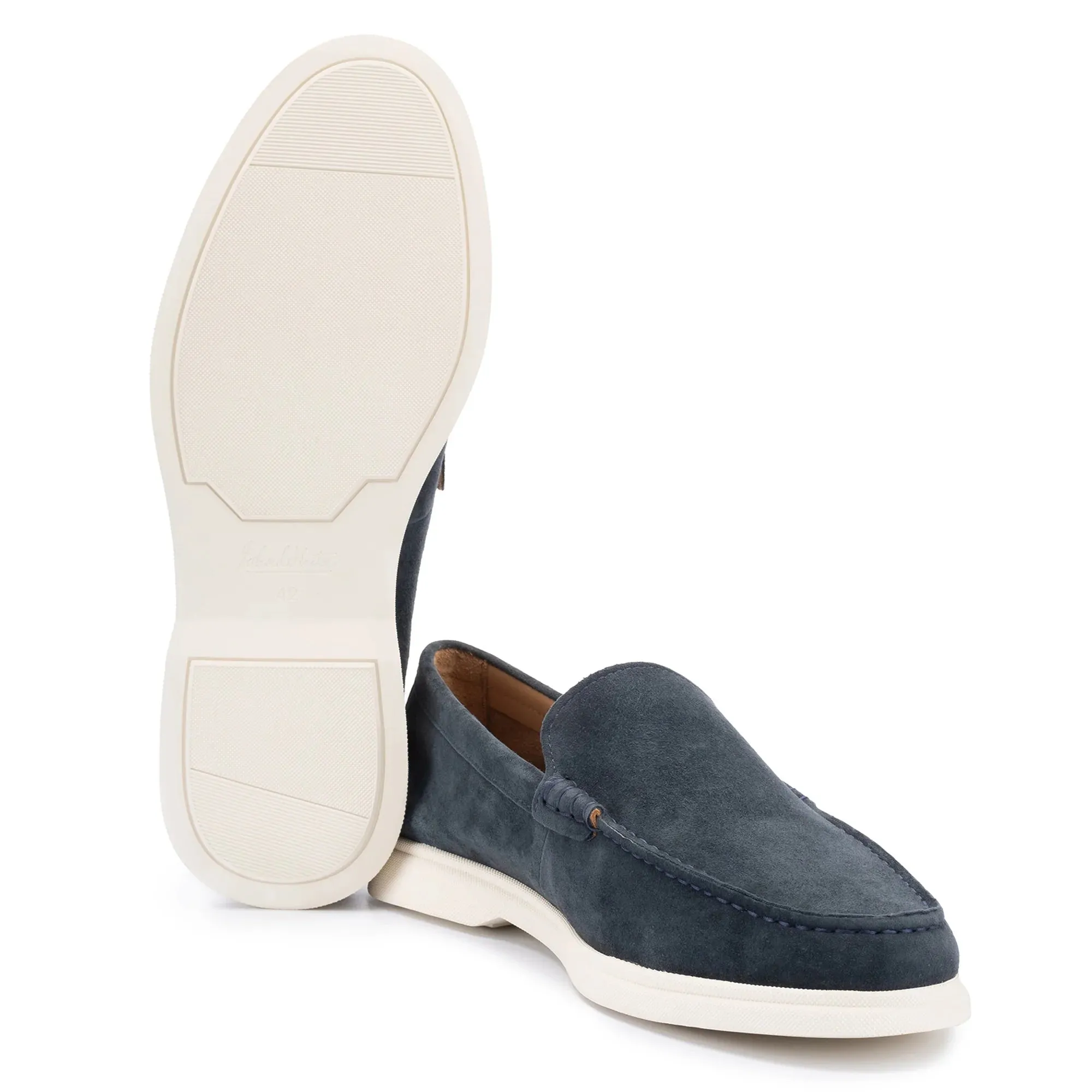 Navy Suede Loafers