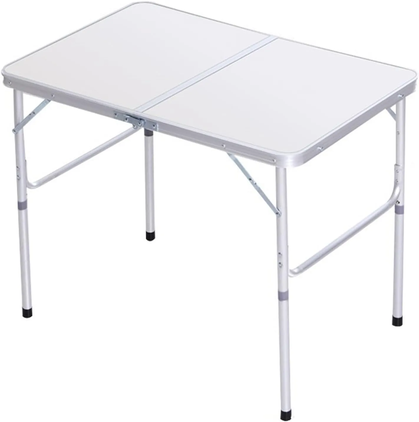 Outdoor Folding Picnic Table with Adjustable Heights Legs, Aluminum Foldable Camping Table, Portable Dining Tables with Handle for Patio Camp Beach Party BBQ