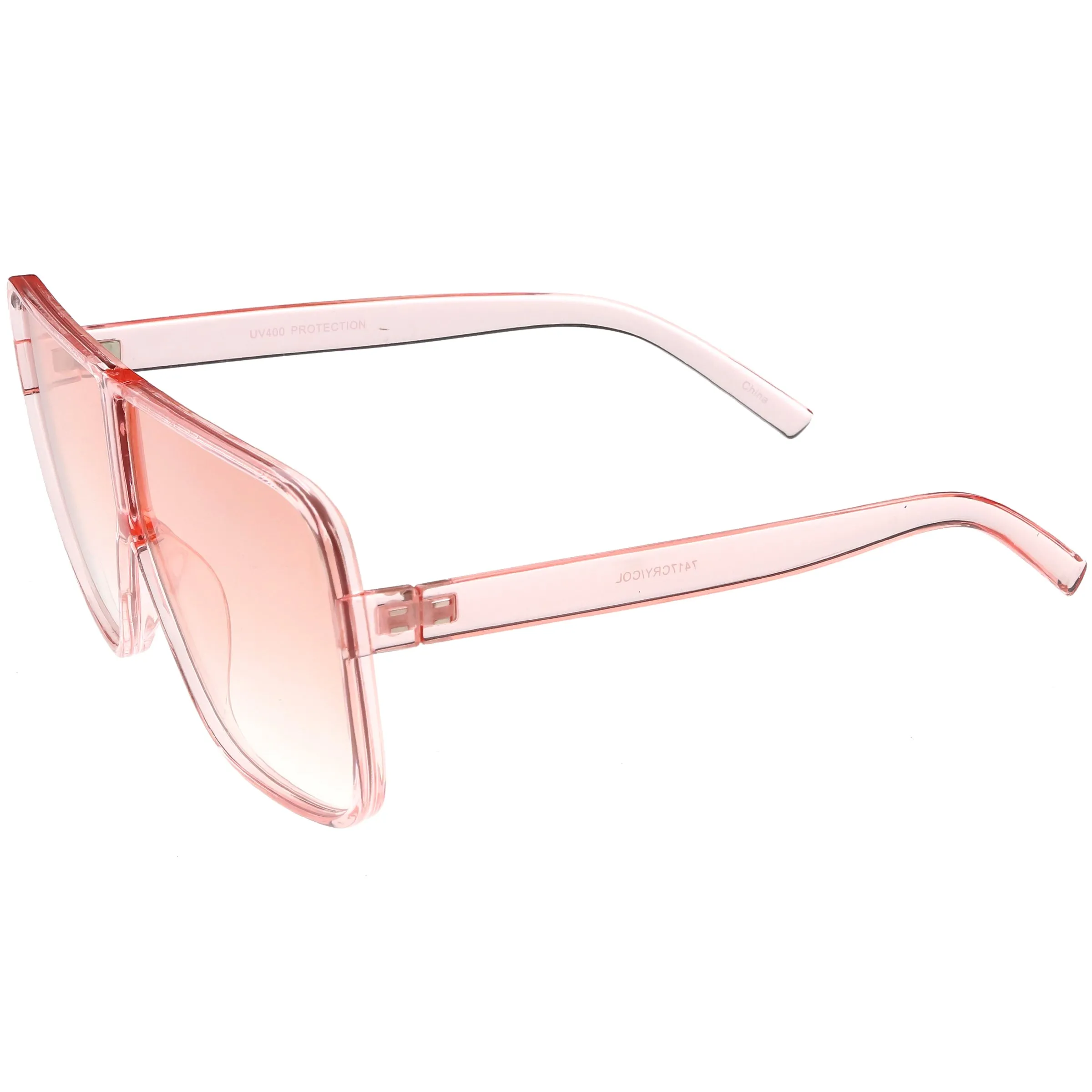 Oversize Festival Flat Top Translucent Color Tone Sunglasses C582