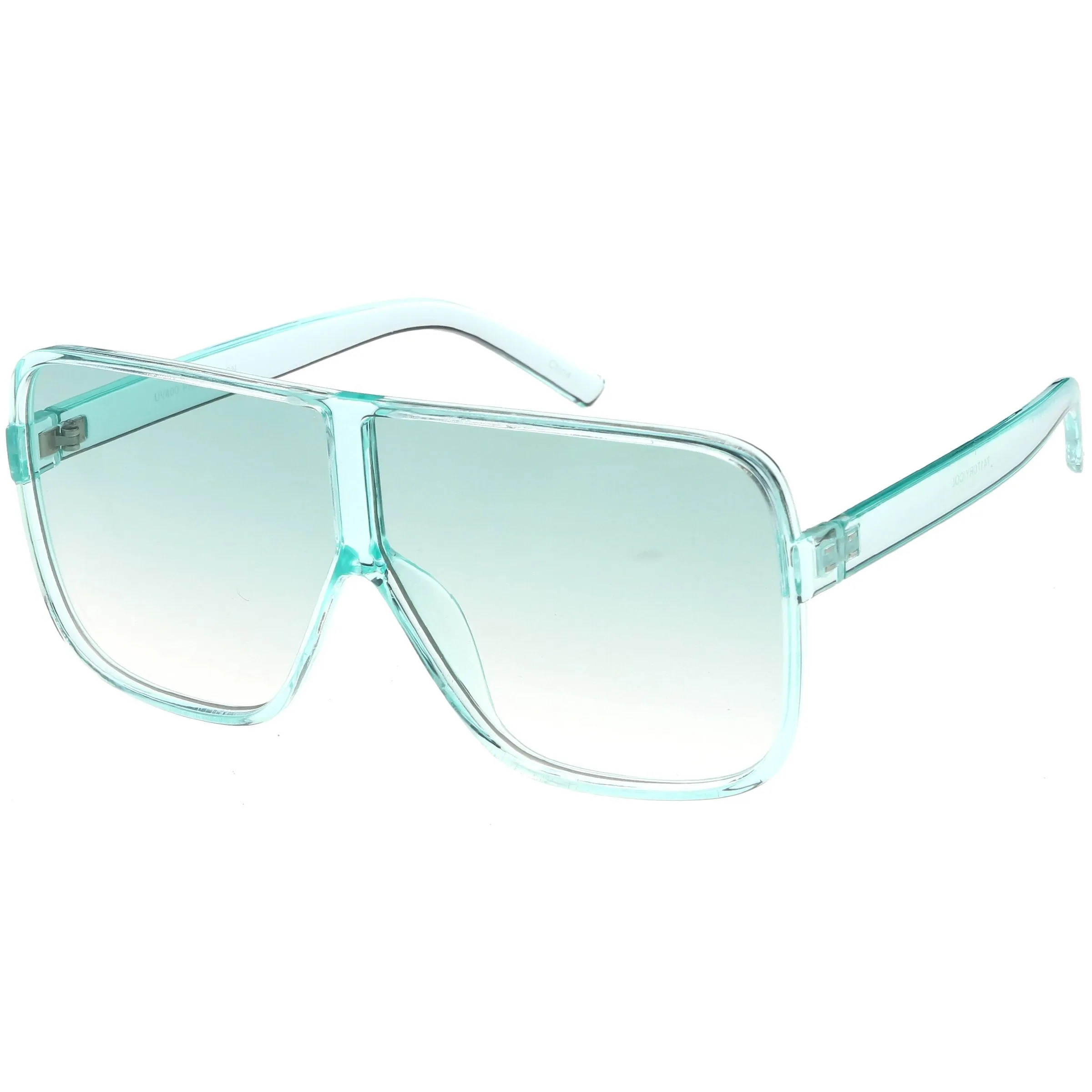 Oversize Festival Flat Top Translucent Color Tone Sunglasses C582