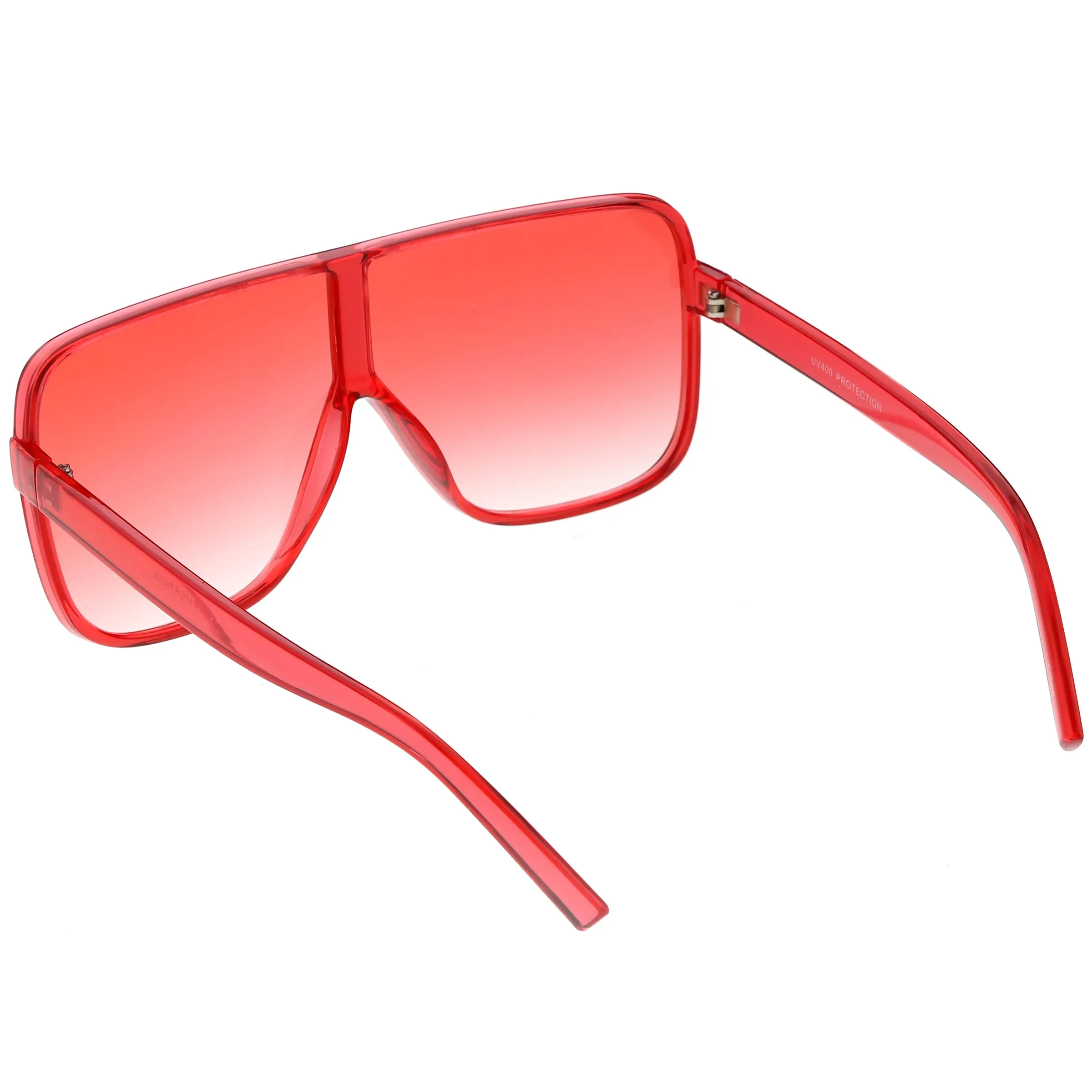 Oversize Festival Flat Top Translucent Color Tone Sunglasses C582