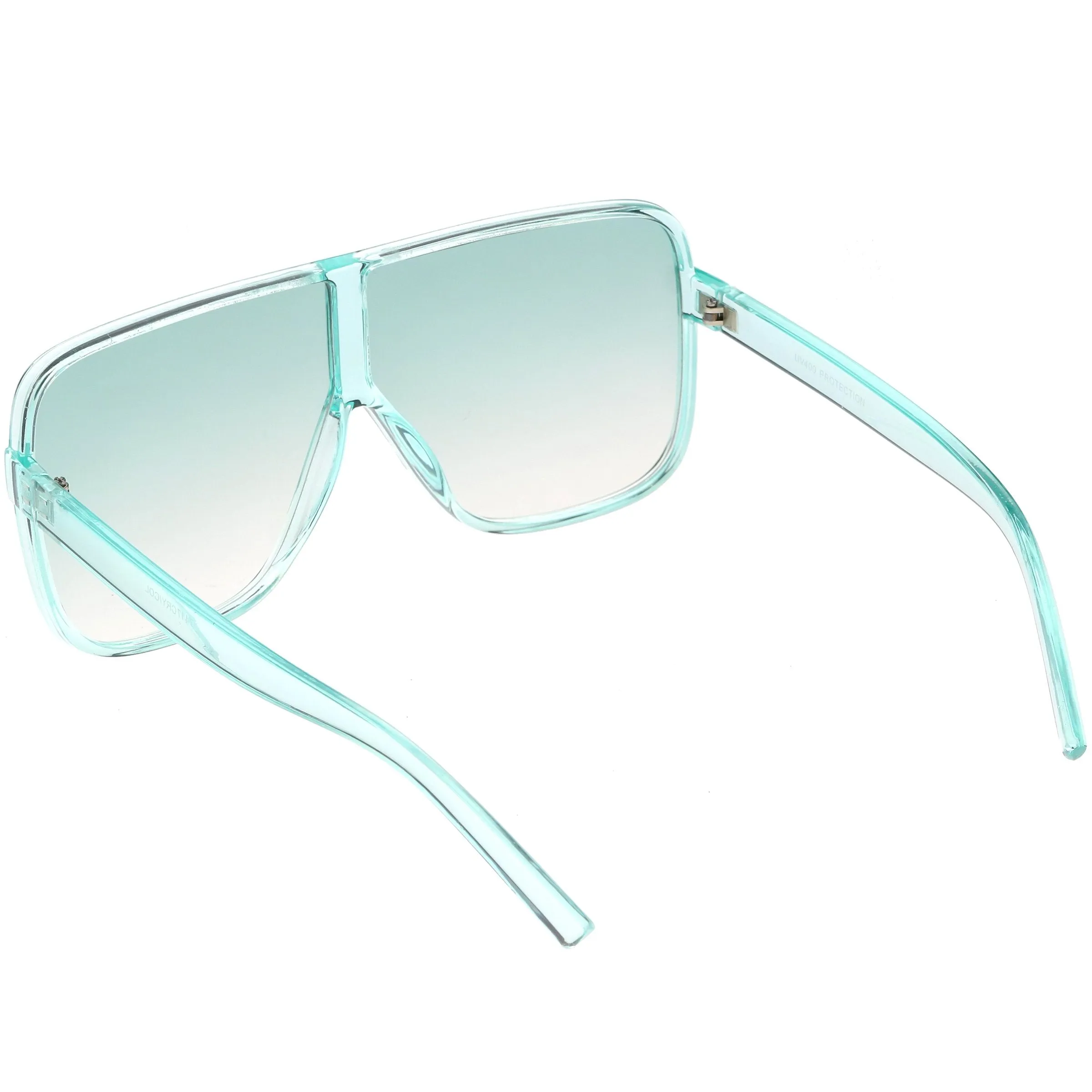Oversize Festival Flat Top Translucent Color Tone Sunglasses C582