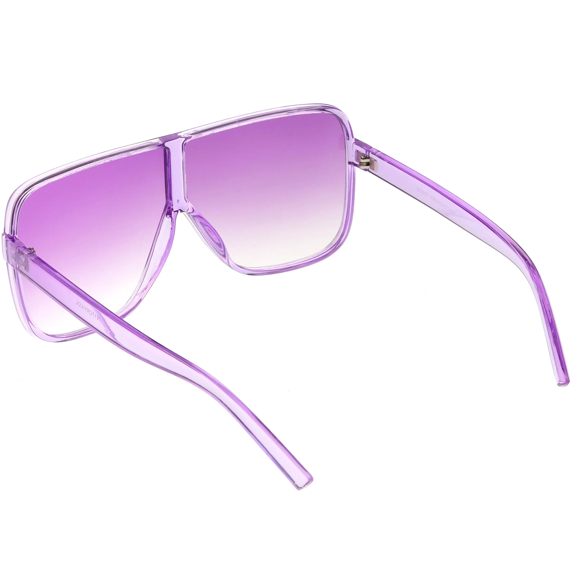 Oversize Festival Flat Top Translucent Color Tone Sunglasses C582