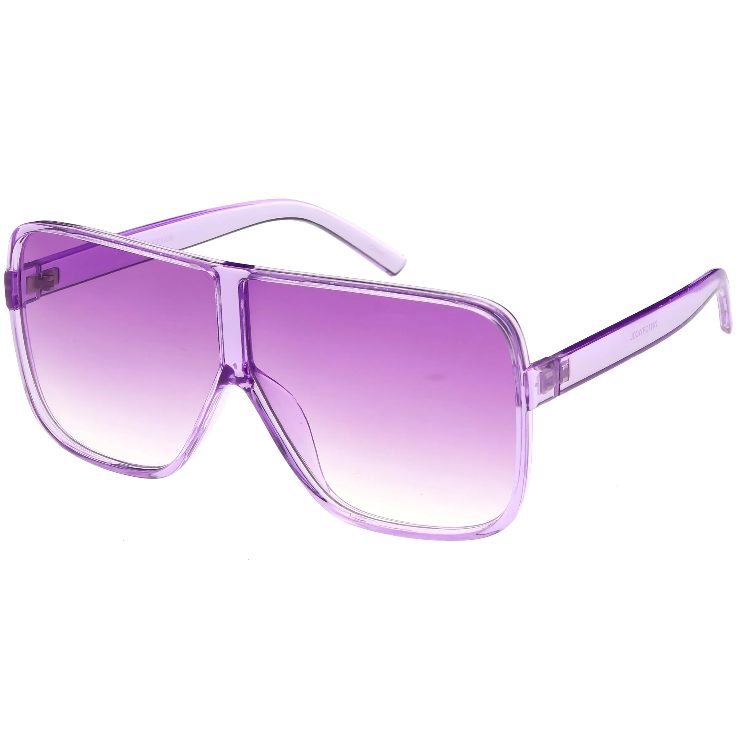 Oversize Festival Flat Top Translucent Color Tone Sunglasses C582
