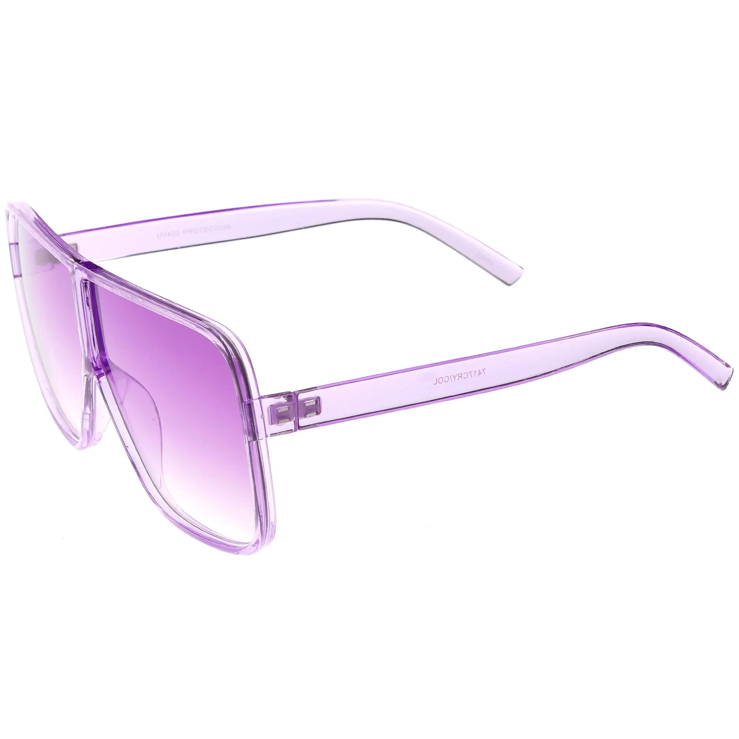 Oversize Festival Flat Top Translucent Color Tone Sunglasses C582