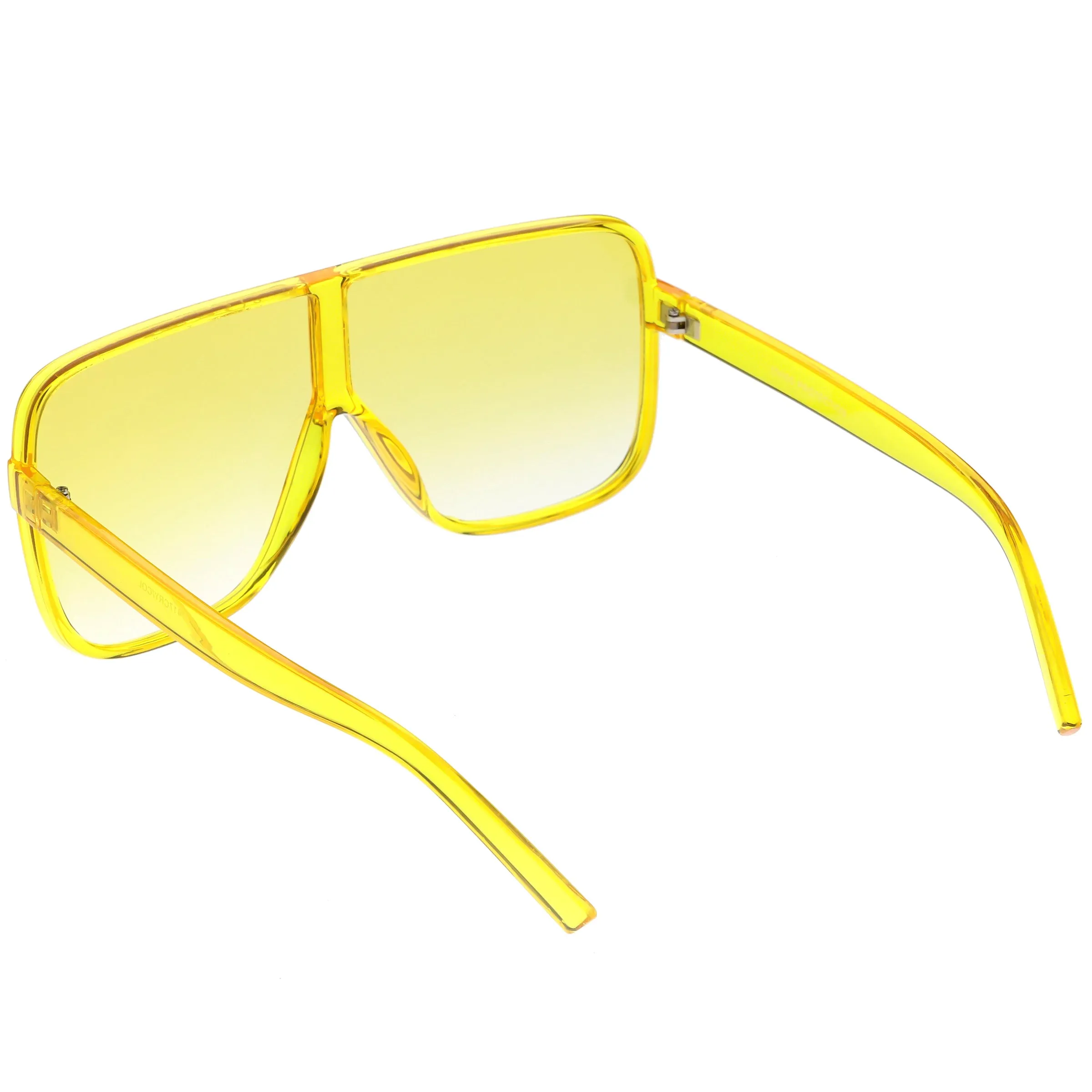 Oversize Festival Flat Top Translucent Color Tone Sunglasses C582