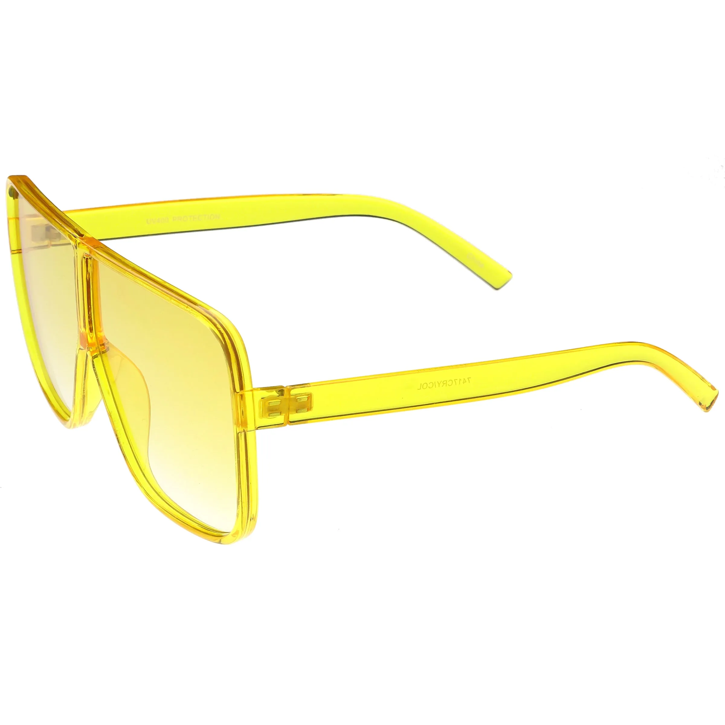 Oversize Festival Flat Top Translucent Color Tone Sunglasses C582