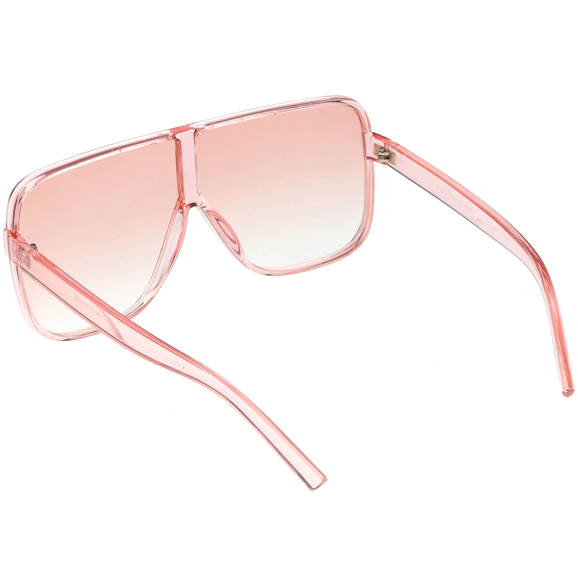 Oversize Festival Flat Top Translucent Color Tone Sunglasses C582